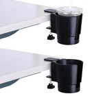 Universal Large Desk Cup Holder Clamp On  Heavy Duty Plastic Drink Black