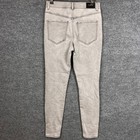 New Express Skinny High Rise Gray Wash Ripped Hem Distressed Jeans Size 4r