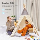Besrey Kids Tents Indoor Play Tent Playhouse Teepee Tent With Lights   Mat