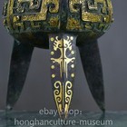 10  China Western Zhou Dynasty Bronze Ware Wrong Gilt Beast Face Incense Burner