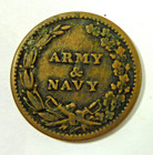 1863 Army And Navy Patriotic Civil War Token 10 312
