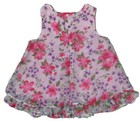 Vintage Baby Togs Toddler Girls 24 Months Pink Floral Sleeveless Dress Ruffle
