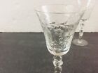 Vintage Antique Pair Of Etched Crystal Cordinal Wine Glass Glasses
