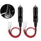 2pcs Fused Male Car Cigarette Lighter Socket Plug Connector Cable Leads 12v 24v