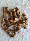 64 Antique Empty Wooden Sewing Thread Spools Some Labels Advertising Decor