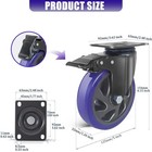 5 Inch Caster Wheels With Brake  Heavy Duty Casters Set Of 4 2200lbs  Swivel