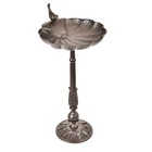 Sungmor Cast Iron Bird Bath 21 In Height Garden Standing Shell Shape Bird Feeder