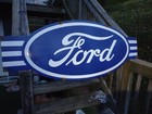 Vintage Large Ford Porcelain Metal Sign 54  Car Truck Auto Dealer Sales Service 