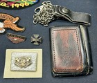 Mostly 90s Harley Patches  Pins  Leather Wallet   More Lot Ride To The Wall Pow