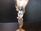 Whimsical Detailed Fantasy Fairy Pewter   Glass Champagne Flute Glass 8 25 
