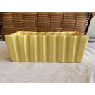 Vintage Ceramic Yellow Unmarked Rectangle Scalloped Planter Container D  cor 