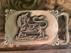 Vintage Pegasus Or Unicorn Large Pewter Silver Tine Belt Buckle Great Condition