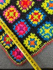 Granny Square Afghan Blanket Crochet 55x36 Hand Made Multicolor Throw