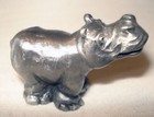 Vintage 1981 Hudson Pewter  2187 Miniature Animal Hippo Hippopotamus Figurine