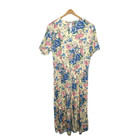 Vintage Bedford Fair T-shirt Dress Floral Print Yellow And Blue 1x