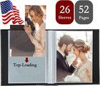 Photo Album 8x10 Clear Pages Pockets Leathe Cover Slip Slide In Photo Album Hold