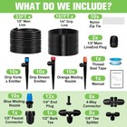 230ft Drip Irrigation System For Garden With 40 Nozzles   Large  Black 