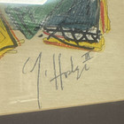 Vintage Mid Century Modern Mcm Abstract Geometric Oil Painting Unknown Mystery