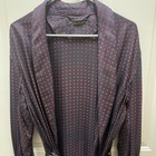 Vintage Brooks Brothers Silk Robe Mens Medium Navy Red Pattern Usa 