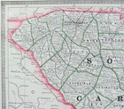 Vintage 1885 South Carolina Map 13 x11  Old Antique Original Charleston Columbia