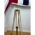 Vintage Surveyor Tripod Wood Metal Adjustable Industrial Yellow Transit Lamp Mcm