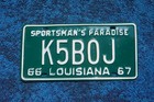 1966 1967 Louisiana Radio Operator License Plate