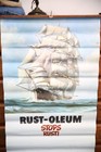 Vintage 1970 Rust-oleum Spray Paint Can Advertising Calendar Sailboat Ship Sign
