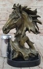 Gorgeous Bust Horse Head Bronze Sculpture Art Deco Figurine Figure Hotcast Decor
