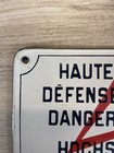 Vintage Danger High Voltage Porcelain Enamel Metal Sign In French Original