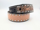 Western 1970s Tandy Cowboy Style Authentic Hand-crafted Leather Belt Sz 42 Nos