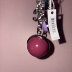 Nwt Coach 2 Orb Bag Charm Silver Keychain Pink Purple Red Rare   Dust Bag
