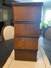 Antique 8 Drawer Oak Wood File Cabinet Slide-on Stacked Index Card Desktop Small