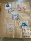 Vintage 1949 Scrapbook 14 5   x12    - 37 Pages W cards  Telegrams  Bracelet  Etc