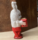 Vtg Japan Wind-up Mechanical Bunny Rabbit Tin Litho Toy Plays Accordion - Vgc
