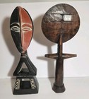 African Wood Statues Lot Of 2 Ghana Style Akuaba Fertility Doll Tribal Art Decor