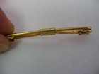 Curled Ends Vintage Mens Tie Collar Bar Clip Jewelry Gold Tone