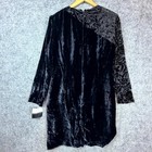 Vintage Liz Claiborne Dress Women 10 Black Floral Crushed Velvet Cocktail Party