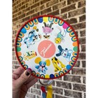 Vintage Tin Litho Animal Rainbow Tambourine Made In Japan Retro Musical Toy