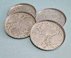 Vintage Embossed Aluminum Coasters Set Of 4 Dogwood Design 1950 s-1960 s