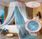 Vethin Princess Bed Canopy For Girlsbed Canopy Curtain- Double Layer Sheer Mesh