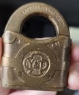 Antique Vintage Brass Yale   Towne Stamford Ct  Padlock Lock No Key