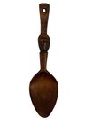 Hand Carved Wood Spoon Man Carved Handle Decor Wall Brown Distressed Vintage