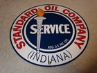 Vintage Nos Standard Oil Gasoline Service Torch Indiana 12  Porcelain Metal Sign
