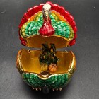 Enamel Turkey Trinket Box Red Orange Yellow Fall Autumn Thanksgiving Nyco In Box