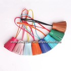 Sallys Boutique Handmade Real Leather 2 Tone Tassel Bag Key Chain Charm Pendant
