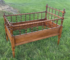 Antique 1800 s Wooden Walnut Victorian Baby Cradle Crib For Doll Display Only