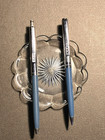 Vintage Double Heart Papermate Pen pencil Set  Ex Cond  Blue   Chrome  Slim Prof