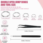 500 Pcs Double Open Jump Rings Kit  Stainless Steel Mini Round 500 Silver 