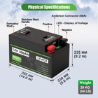 12v 300ah Lithium Battery 200a Bms 4000  Deep Cycles For Rv Solar Boat Off-grid