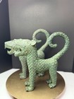 Pair Of Benin Style Bronze Leopards     African Tribal Art Statues     Edo Kingdom